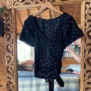 Madewell Ruffle-Sleeve Wrap Top in Spring Floral